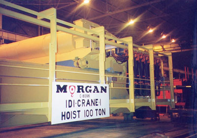 Morgan builds the world’s first fully autonomous hot metal charging crane for Iron Dynamics in Butler, IN.
