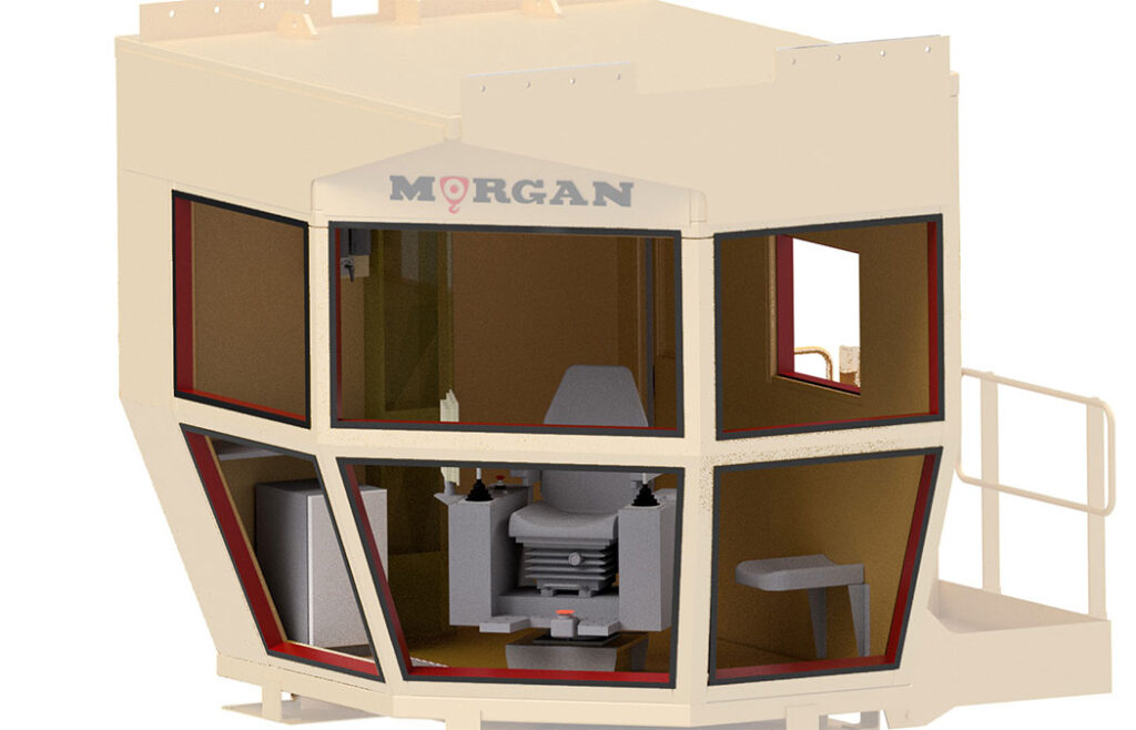 3D diagram of glass panes on the cab.