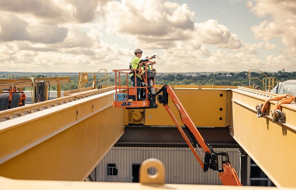 Morgan site service technician at crane installation