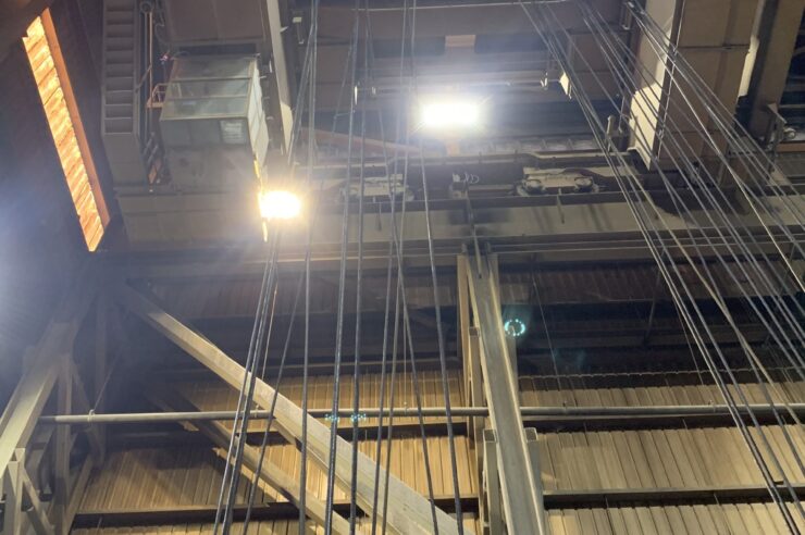 Morgan hoist ropes from below