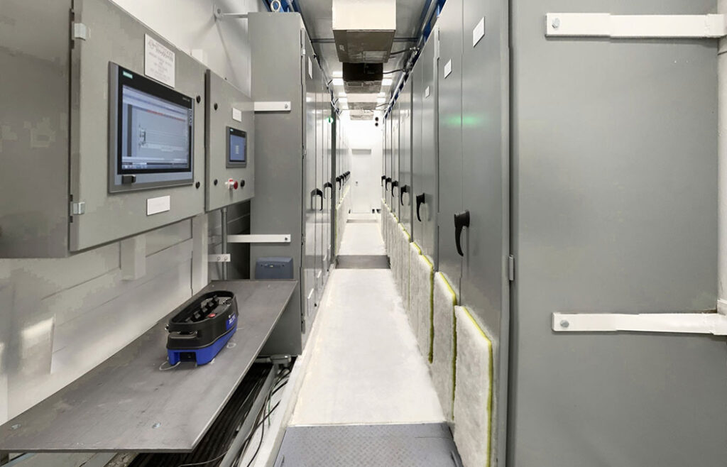 inside view of a control house on an overhead crane