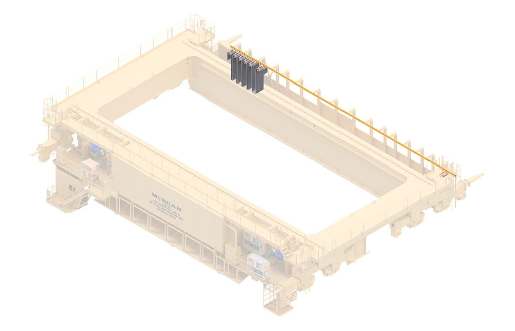 Diagram of festoon of an overhead crane bridge.