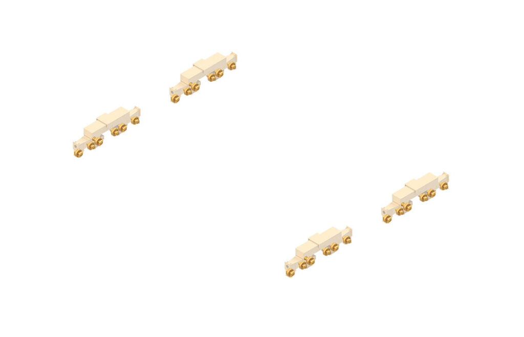 Diagram of wheels of an overhead crane bridge.