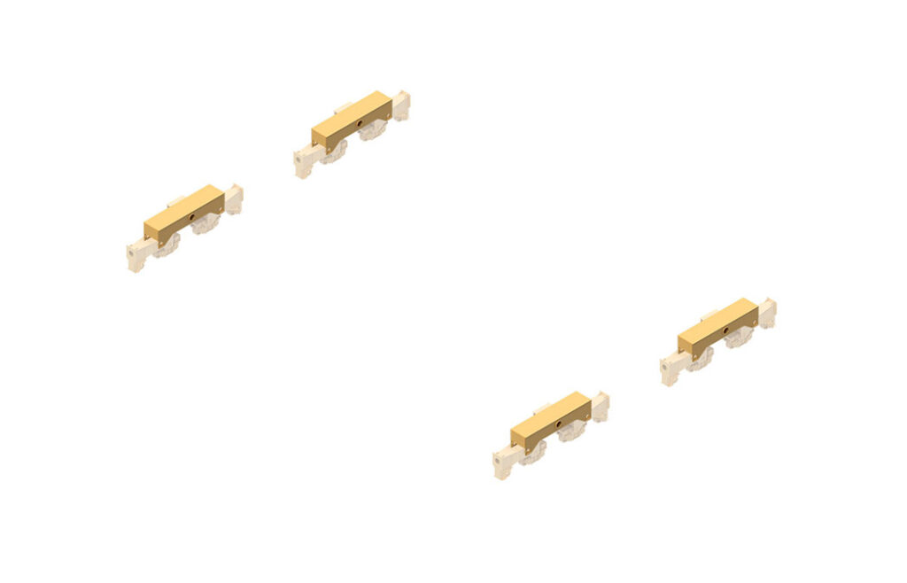 Diagram of yokes of an overhead crane bridge.