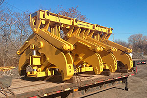 Slab Handling Tongs on a trailer