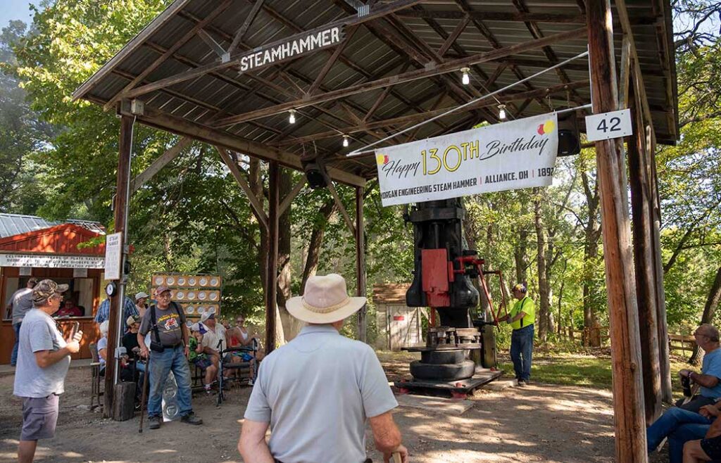 Morgan Steam Hammer volunteers perform demonstrations