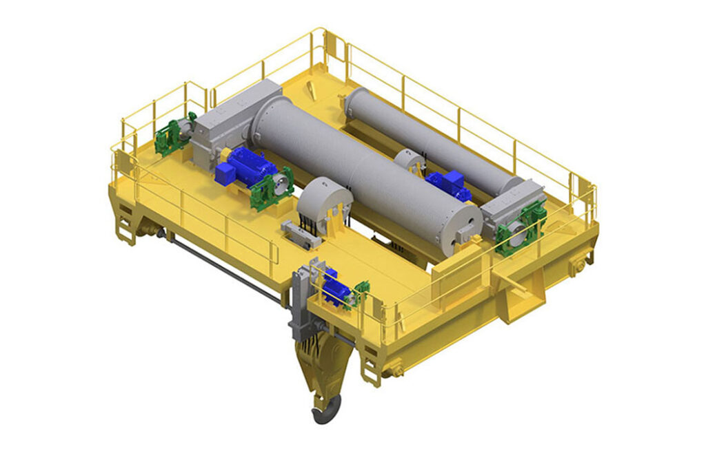 Trolley of an overhead crane.