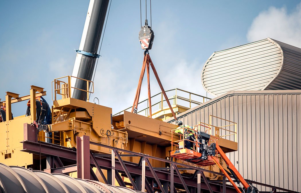 Morgan crane being installed on site