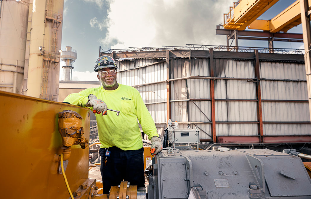 Morgan Site Services employee surveying his work