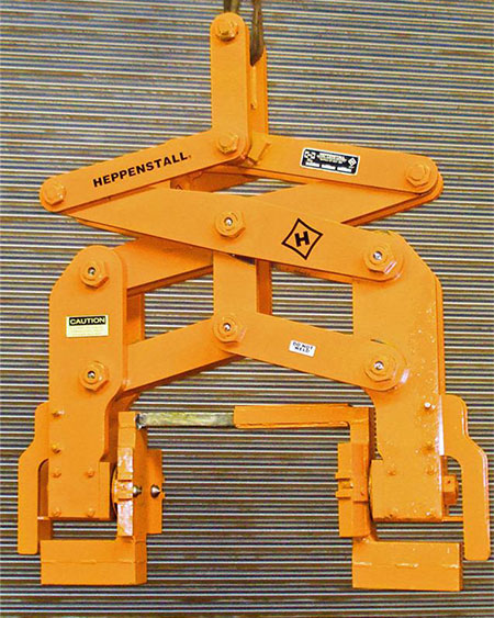 orange Heppenstall overhead crane attachment