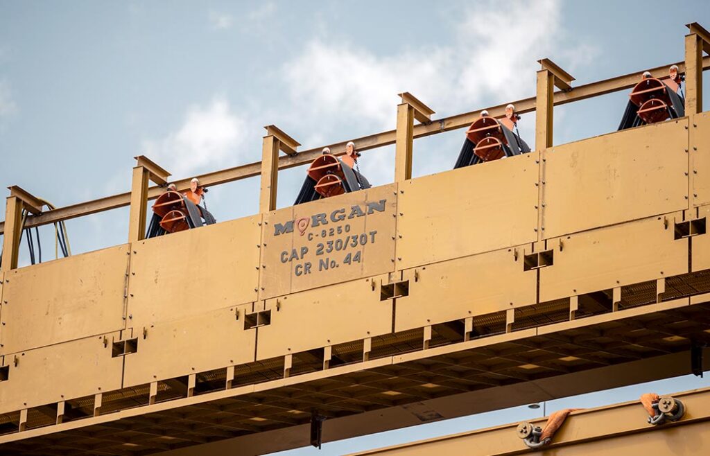 Morgan overhead crane outside